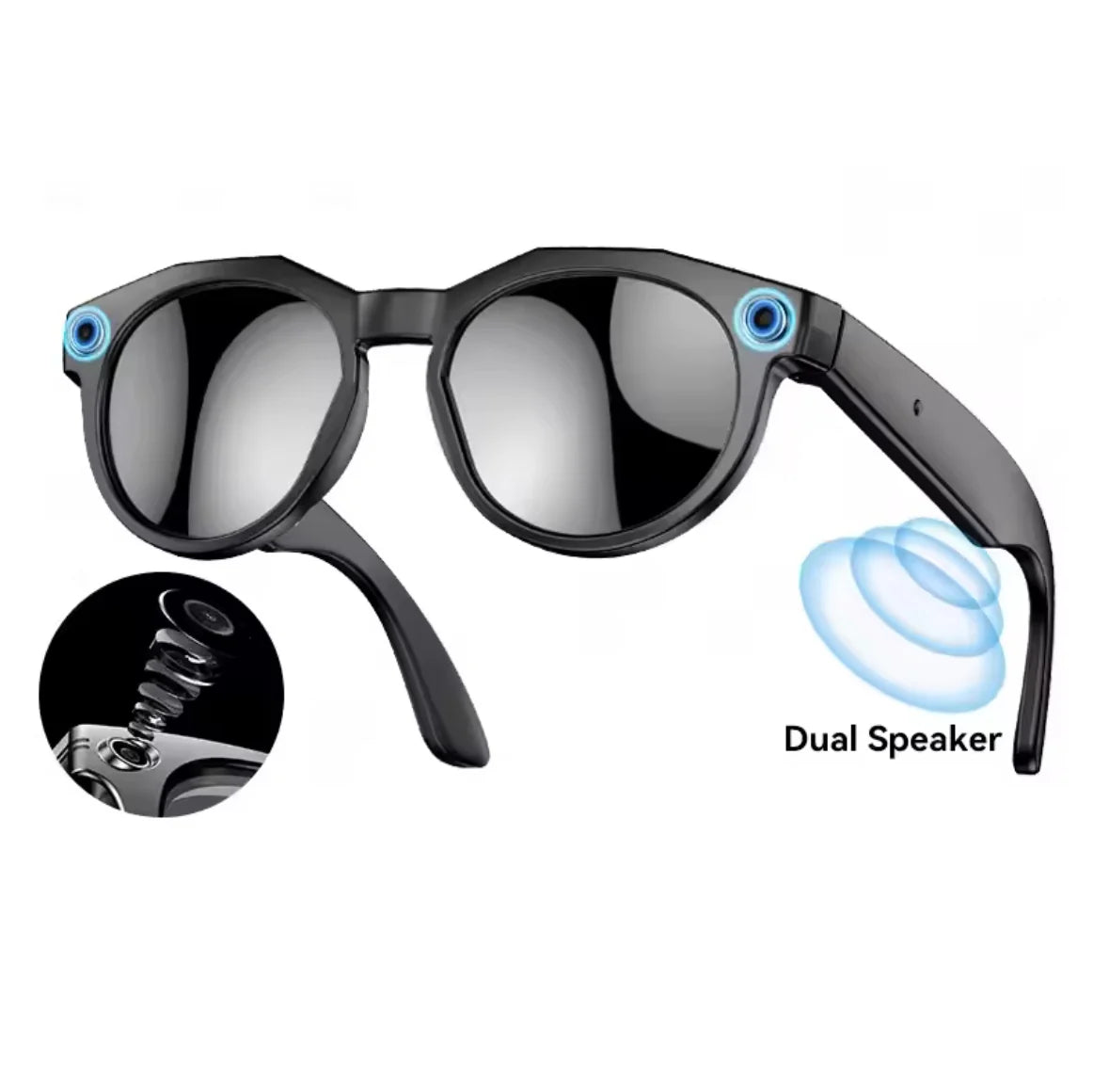 AI Video Smart Sonnenbrille | 4K Kamera mit Echtzeit-Übersetzung | Multifunktionale Brille für Reisen und Musikgenuss