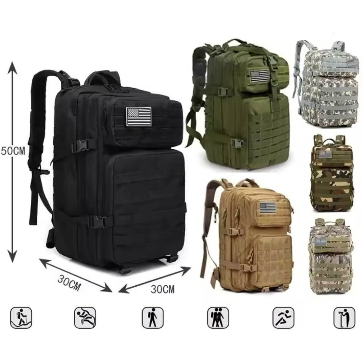 Allrounder | 50L Outdoor Rucksack mit Wasserdichtem Material | Ideal für Reisen und Sport