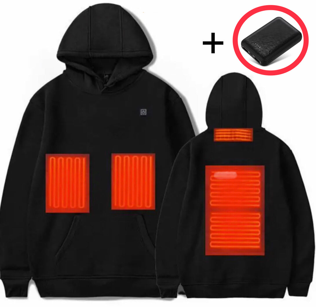 Beheizbarer Wärme Hoodie | USB Beheizbarer Pullover mit 3 Wärmestufen | Hochwertiges Material für Optimalen Komfort