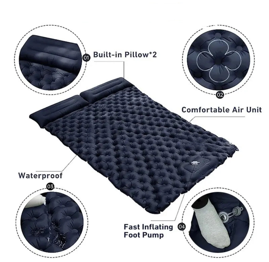 Camping Komfort | Selbst Aufblasende XXL Camping Matte für 2 Personen mit Wasserabweisender Oberfläche | Leicht und Praktisch für Unterwegs 5
