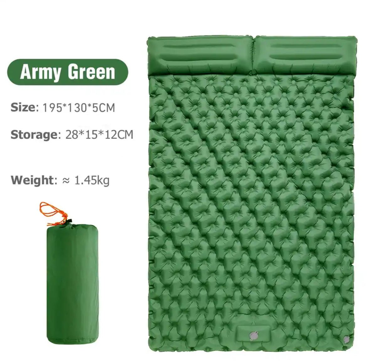 Camping Komfort | Selbst Aufblasende XXL Camping Matte für 2 Personen mit Wasserabweisender Oberfläche | Leicht und Praktisch für Unterwegs 6