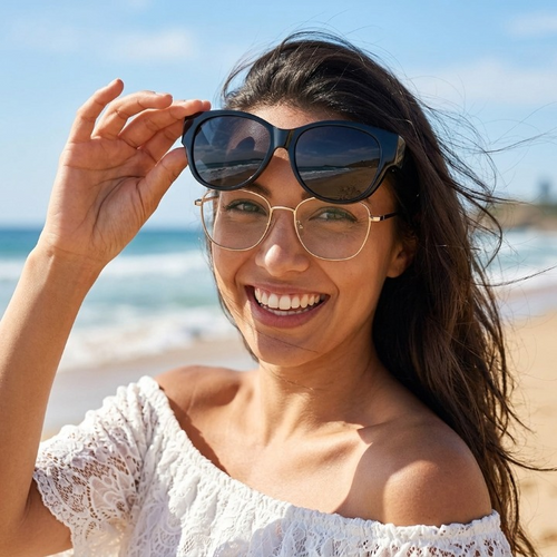 Elegante Clip-on Sonnenbrille | Polarisierte UV400 Gläser für Brillenträgerinnen | Cat-Eye Design für optimalen Sonnenschutz 2