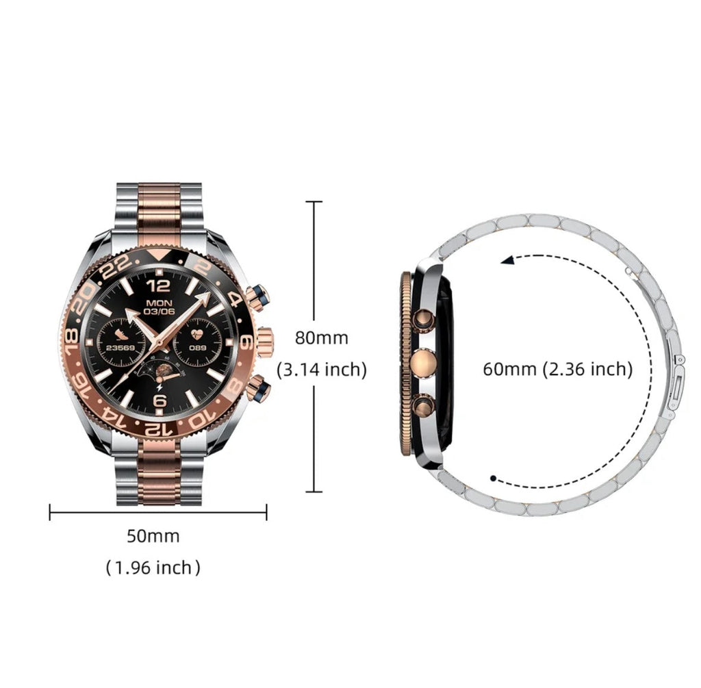 Elegante Smartwatch | Luxus-Smartwatch mit HD Bildschirm & Sportmodi | Perfekt für Alltag und Fitness 3