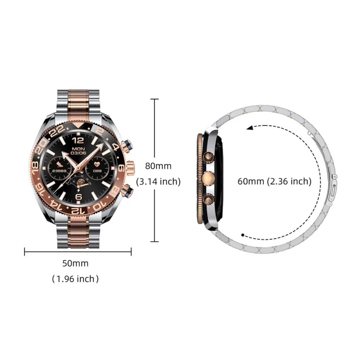 Elegante Smartwatch | Luxus-Smartwatch mit HD Bildschirm & Sportmodi | Perfekt für Alltag und Fitness 3