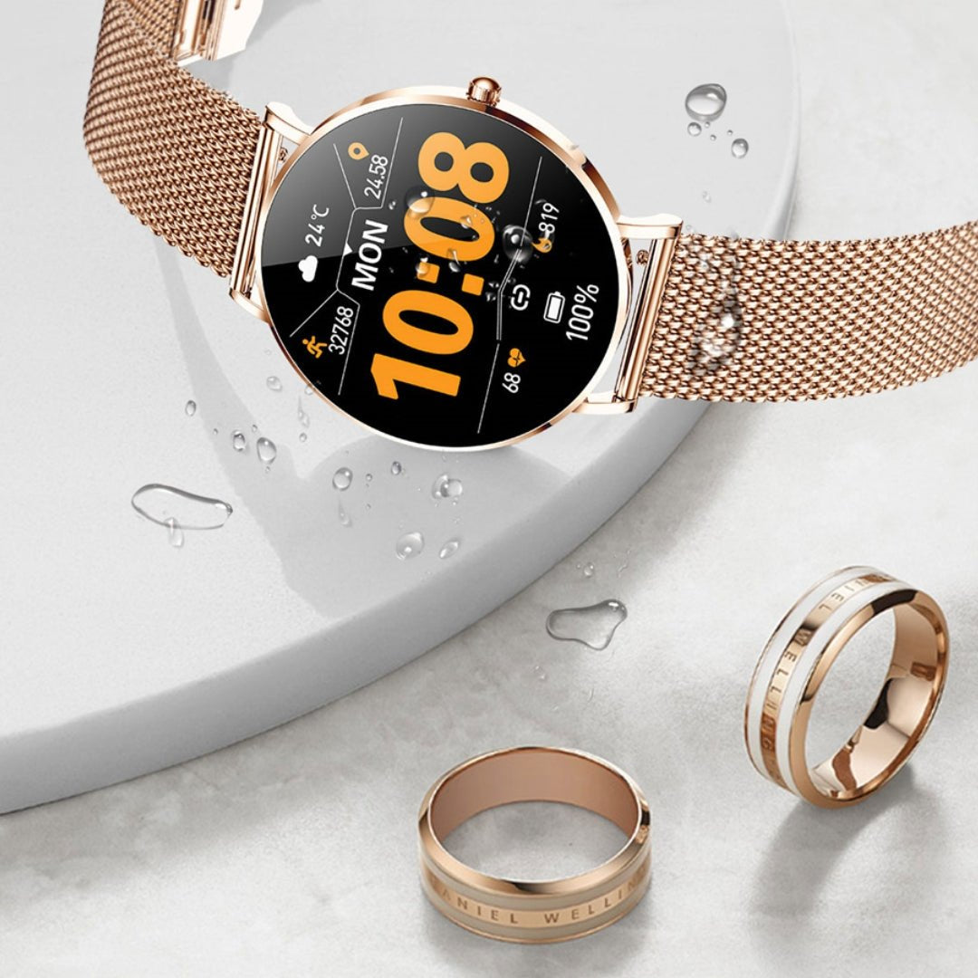 Elegante Smartwatch | Slim Design mit Herzfrequenzüberwachung | Multifunktionale Fitnessuhr für Alltag und Sport 2