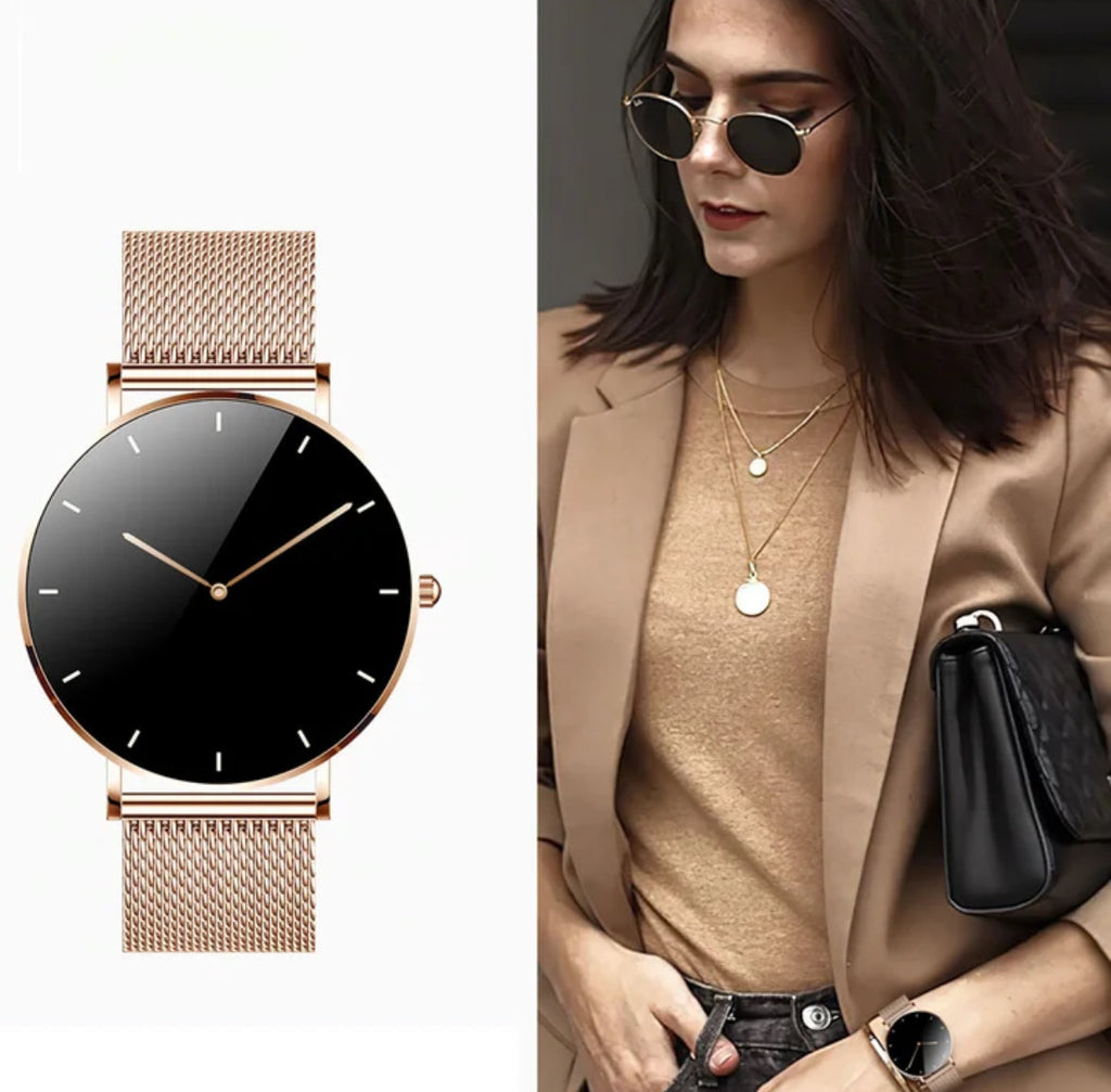 Elegante Smartwatch | Slim Design mit Herzfrequenzüberwachung | Multifunktionale Fitnessuhr für Alltag und Sport 3