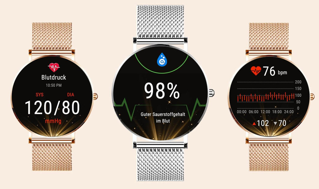 Elegante Smartwatch | Slim Design mit Herzfrequenzüberwachung | Multifunktionale Fitnessuhr für Alltag und Sport 6