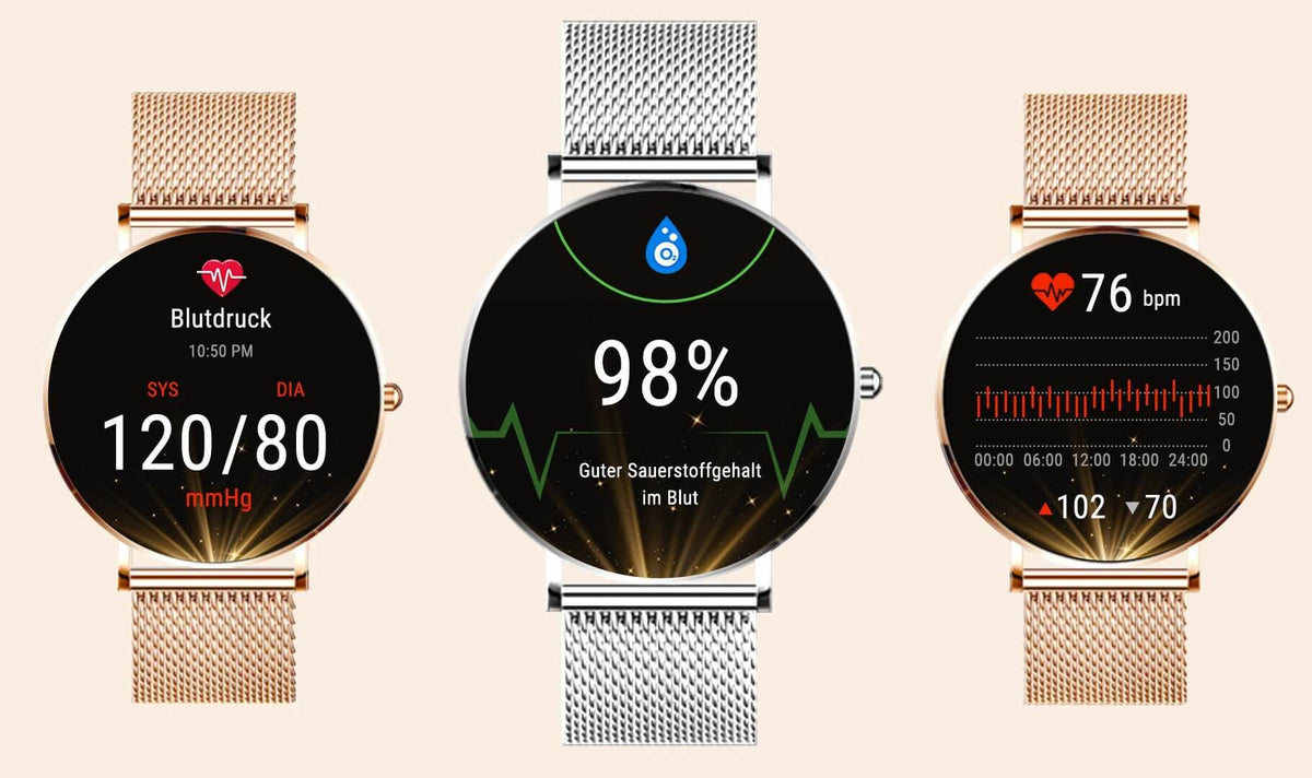 Elegante Smartwatch | Slim Design mit Herzfrequenzüberwachung | Multifunktionale Fitnessuhr für Alltag und Sport 6