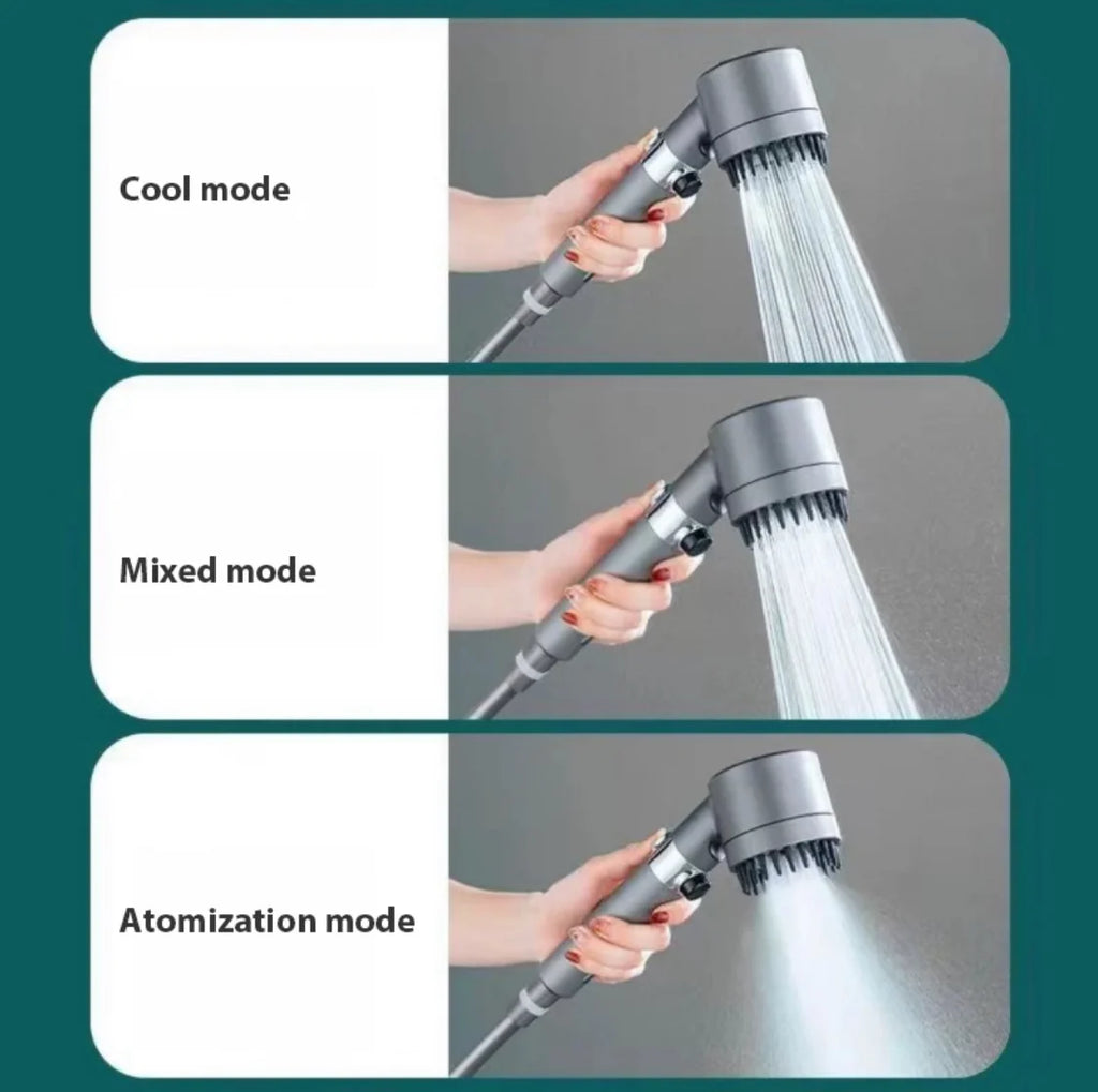 Wassersparender 4 in 1 Duschkopf | Duschbrause mit Filter und Wassersparfunktion | 3 Modi für Effizienz und Komfort