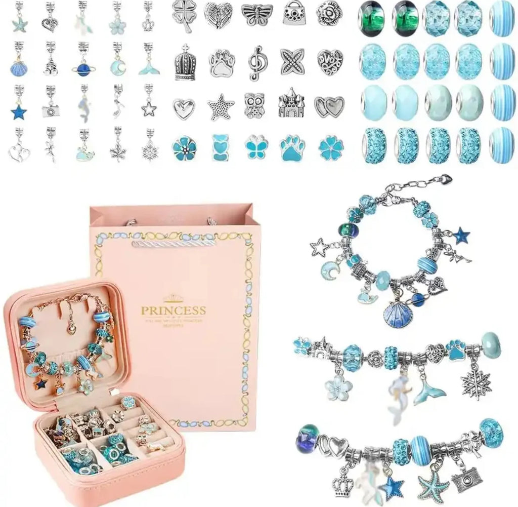 XXL Armband Set mit Schmuckschatulle | Elegantes Set mit 60 Anhängern | Stilvolle Schmuckschatulle für besondere Anlässe
