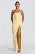 Elegantes Maxikleid | Trägerloses Design mit Asymmetrischer Drapierung | Perfekt für Unvergessliche Glamour-Momente 0
