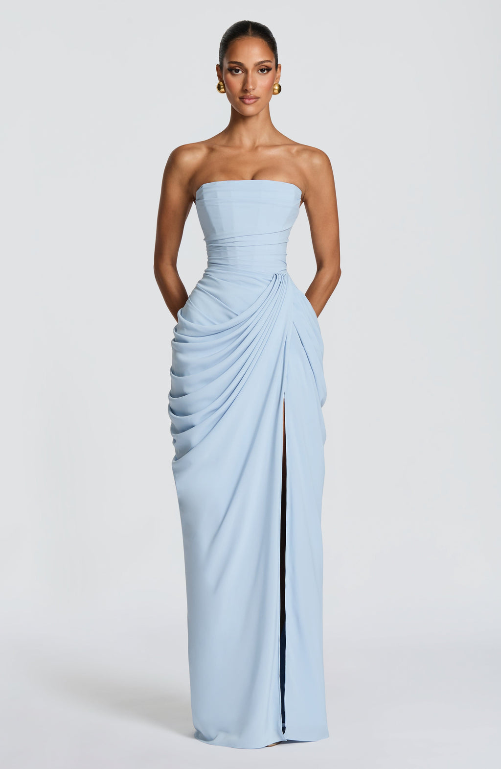 Elegantes Maxikleid | Trägerloses Design mit Asymmetrischer Drapierung | Perfekt für Unvergessliche Glamour-Momente 1