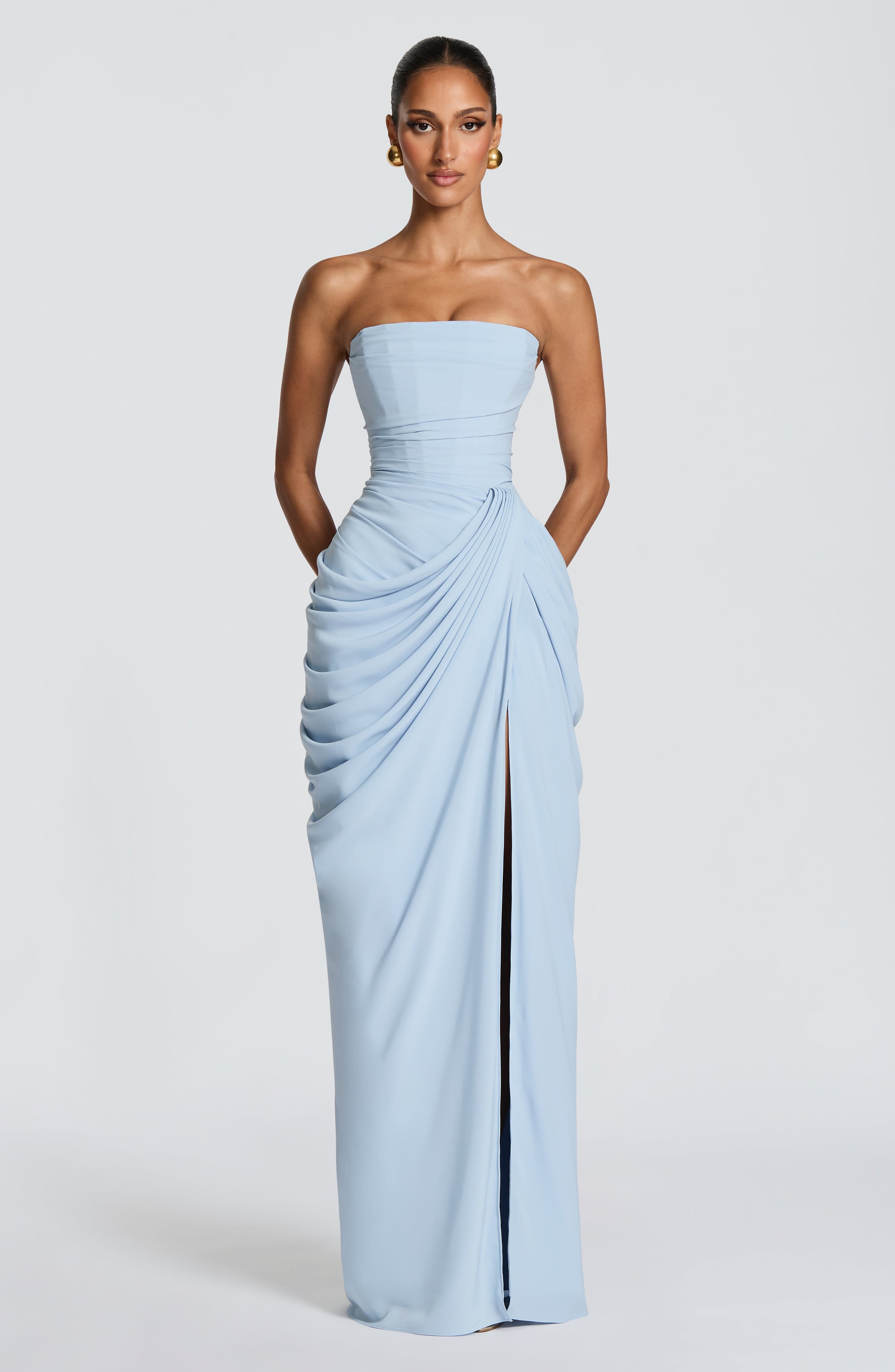 Elegantes Maxikleid | Trägerloses Design mit Asymmetrischer Drapierung | Perfekt für Unvergessliche Glamour-Momente 1
