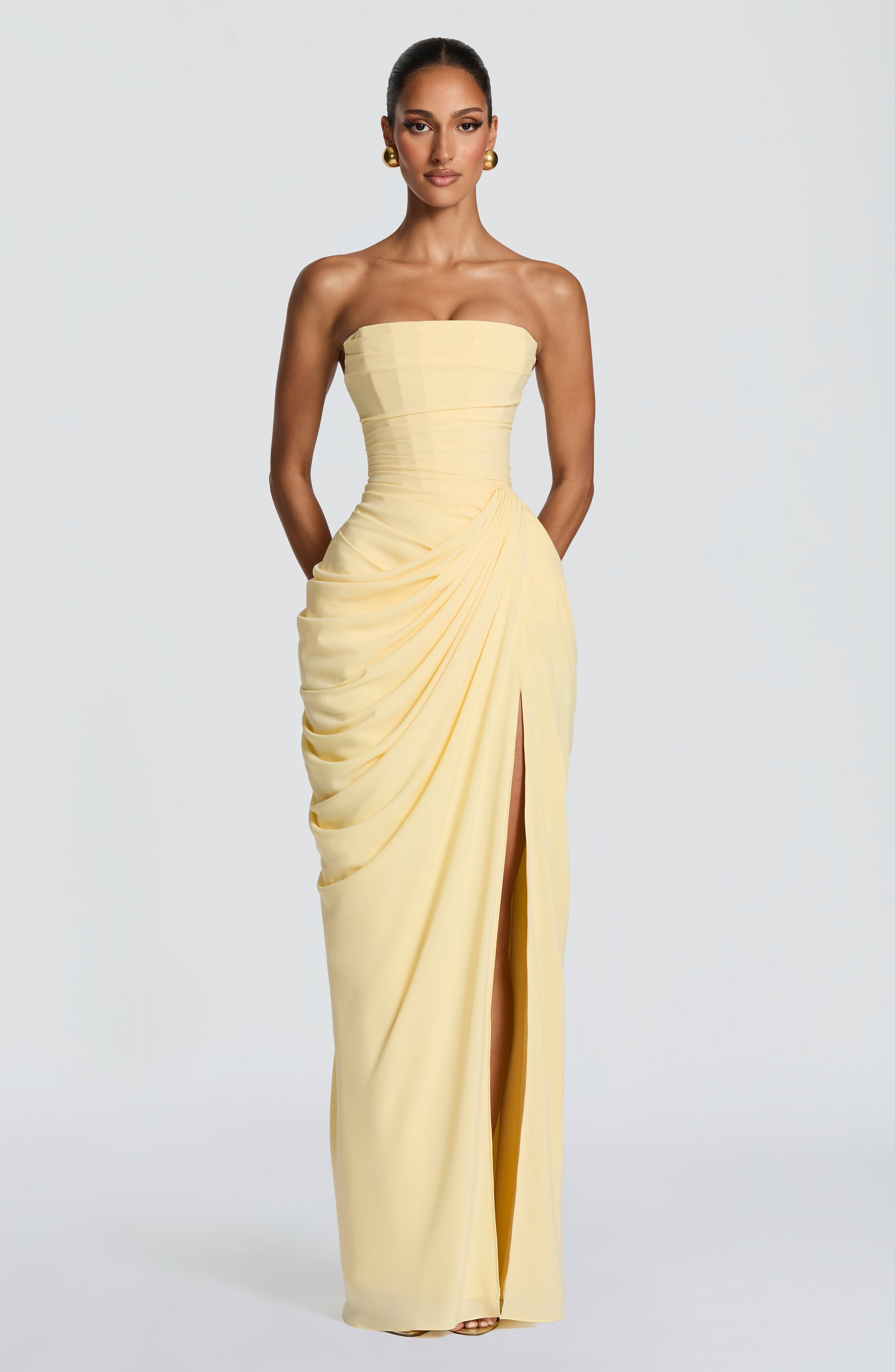 Elegantes Maxikleid | Trägerloses Design mit Asymmetrischer Drapierung | Perfekt für Unvergessliche Glamour-Momente 5