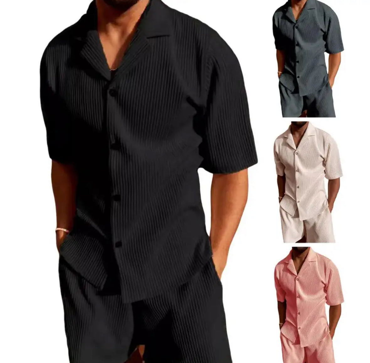 Elegantes Sommer-Set für Männer | Hochwertiges Hemd und Hose mit Schlichtem Design | Vielseitig Einsetzbar für Stil und Komfort