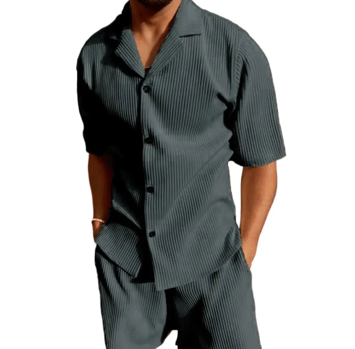 Elegantes Sommer-Set für Männer | Hochwertiges Hemd und Hose mit Schlichtem Design | Vielseitig Einsetzbar für Stil und Komfort