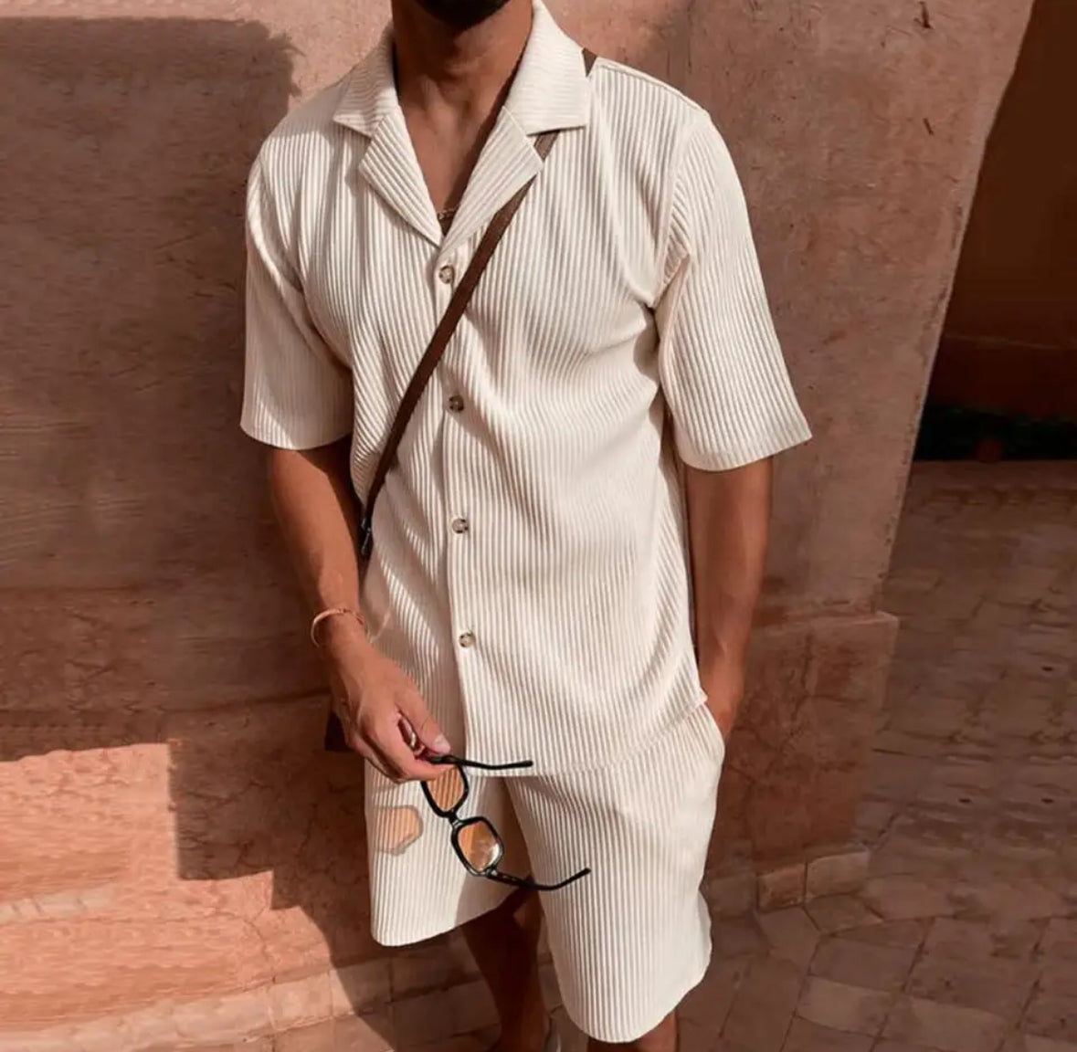 Elegantes Sommer-Set für Männer | Hochwertiges Hemd und Hose mit Schlichtem Design | Vielseitig Einsetzbar für Stil und Komfort
