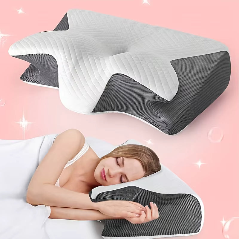 Ergonomisches Nackenstützkissen mit Memory-Schaum | Optimaler Schlafkomfort für Erwachsene