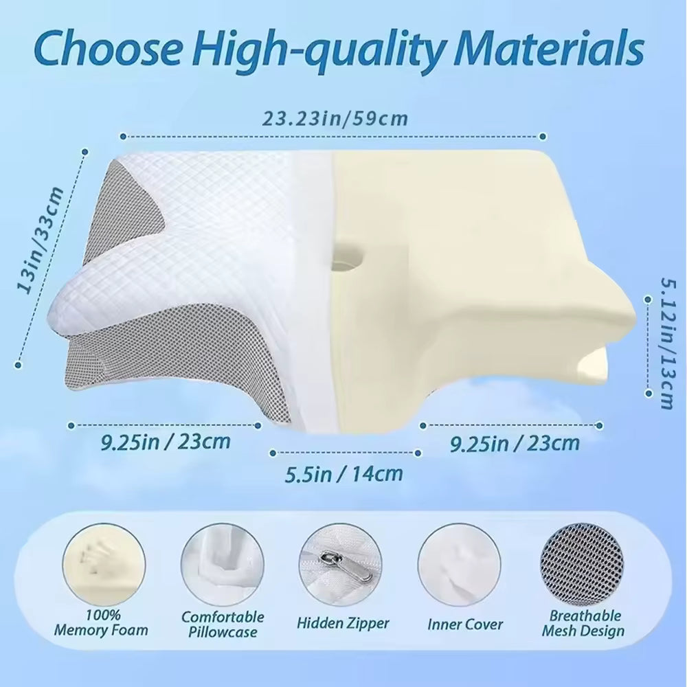 Ergonomisches Nackenstützkissen mit Memory-Schaum | Optimaler Schlafkomfort für Erwachsene