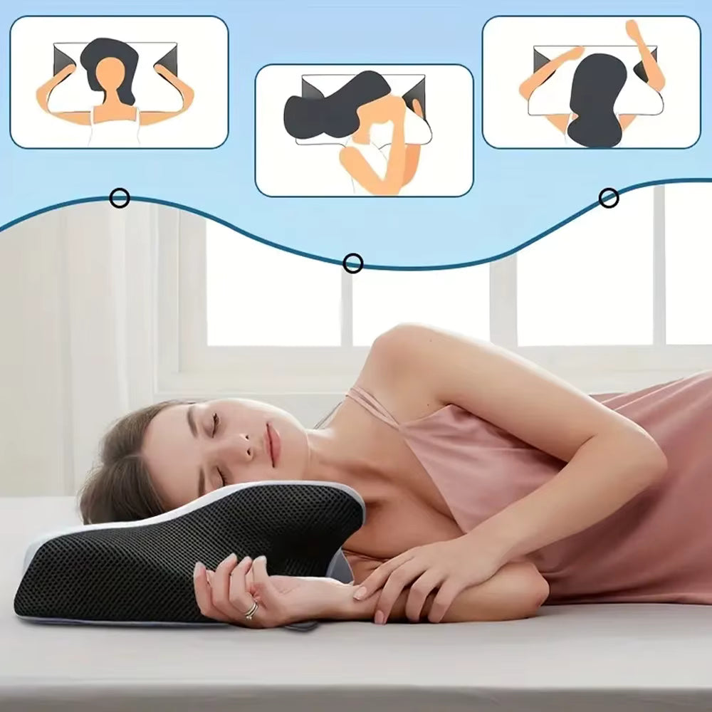 Ergonomisches Nackenstützkissen mit Memory-Schaum | Optimaler Schlafkomfort für Erwachsene