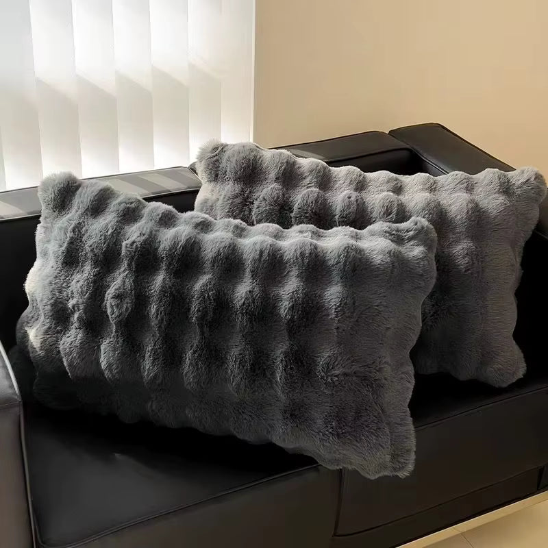 Flauschige Kissenbezüge 48x74cm | Weich und Warm aus Kaninchenplüsch | Gemütlicher Komfort für Ihr Schlafzimmer