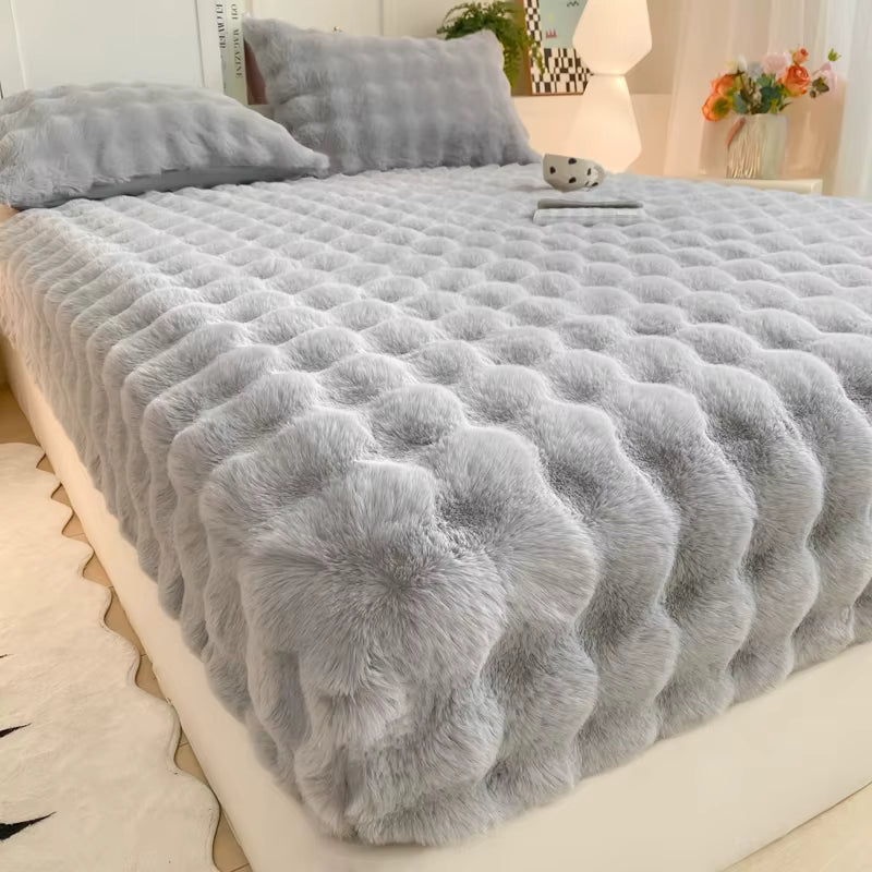Flauschiges Spannbettlaken | Atmungsaktiv und Weich für Komfort im Winter