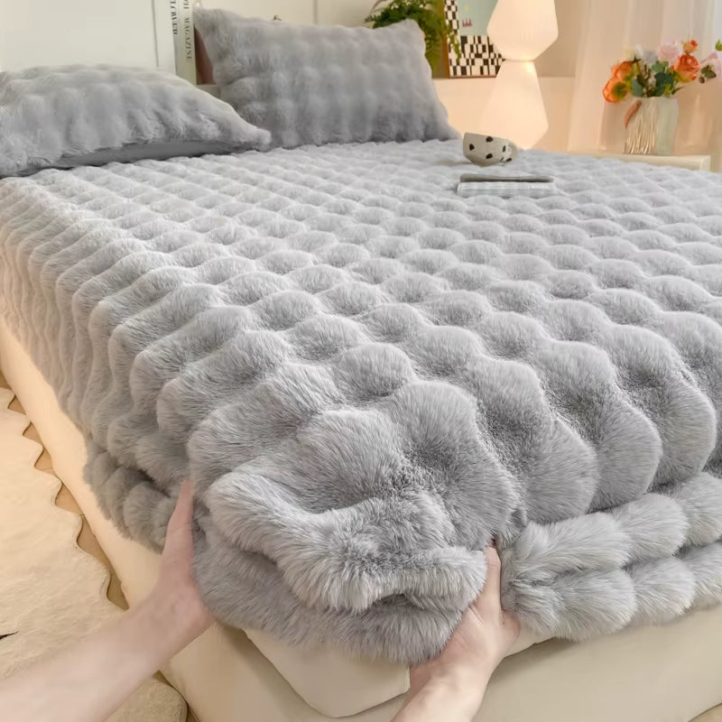 Flauschiges Spannbettlaken | Atmungsaktiv und Weich für Komfort im Winter
