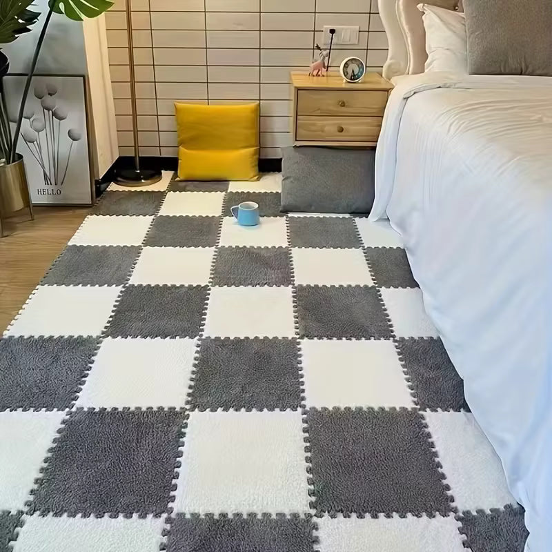 Kuschelige Boden Steck-Platten | Rutschfeste, Dicke Yoga Matte mit Klicksystem | Vielseitig für Komfort und Stabilität