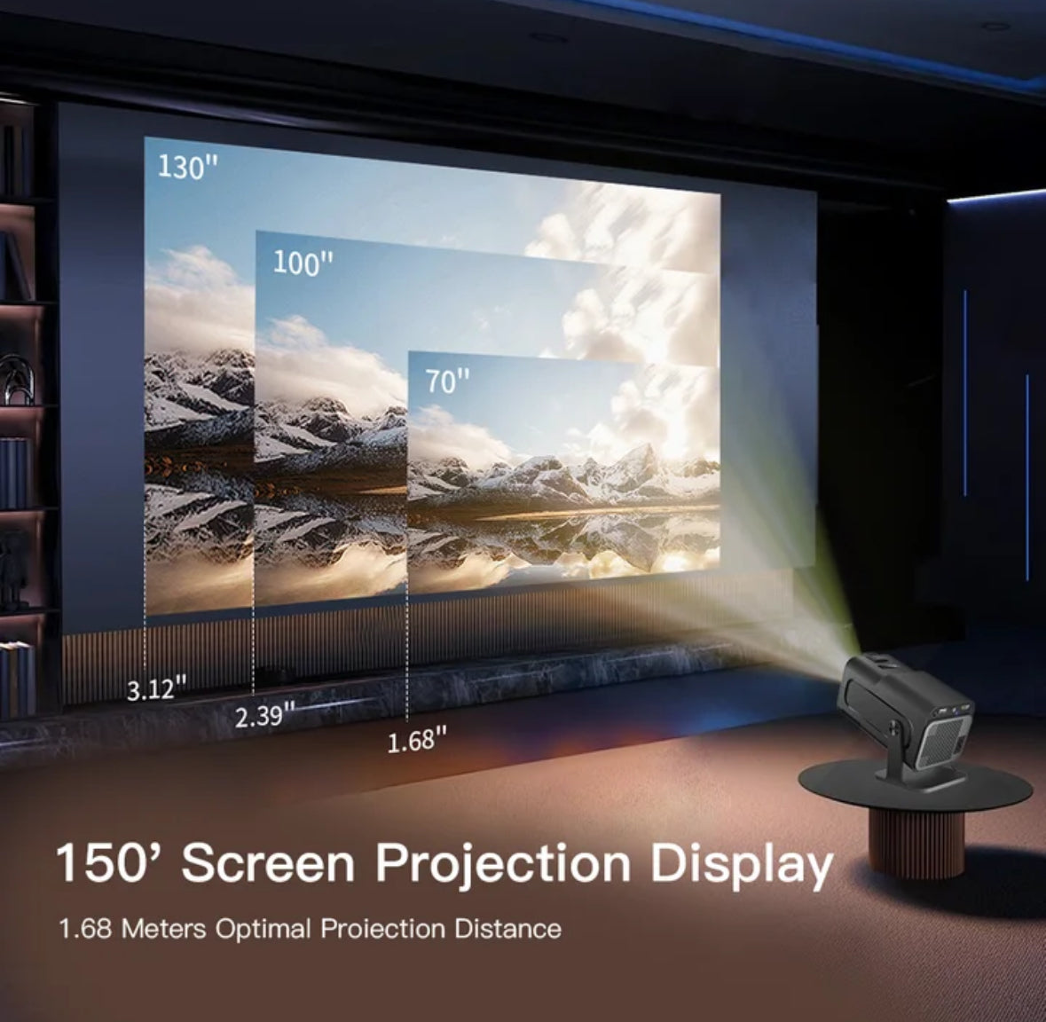HY320 | 4K Projektor Beamer mit Android 11.0 und Automatischer Schiefenkorrektur | Brillante Bildqualität für Heimkinoerlebnis 3