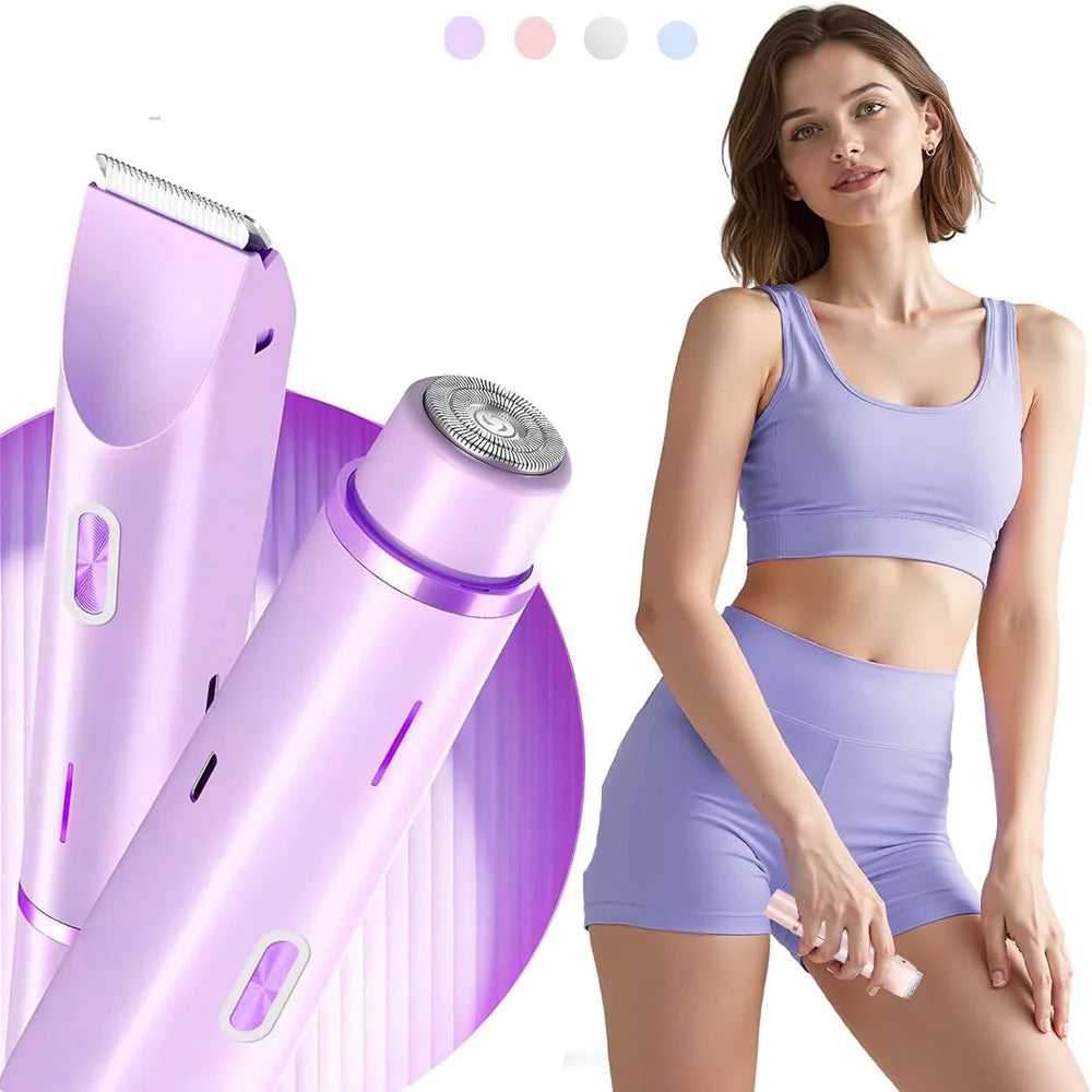 Hautfreundlicher Rasierer für Damen | 2-in-1 Elektrorasierer mit IPX7 Wasserdichtigkeit | Sanfte Haarentfernung für Beine und Bikinizonen