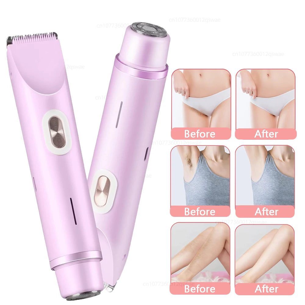 Hautfreundlicher Rasierer für Damen | 2-in-1 Elektrorasierer mit IPX7 Wasserdichtigkeit | Sanfte Haarentfernung für Beine und Bikinizonen