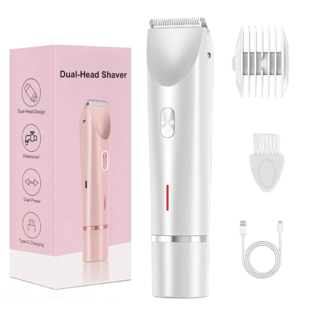 Hautfreundlicher Rasierer für Damen | 2-in-1 Elektrorasierer mit IPX7 Wasserdichtigkeit | Sanfte Haarentfernung für Beine und Bikinizonen