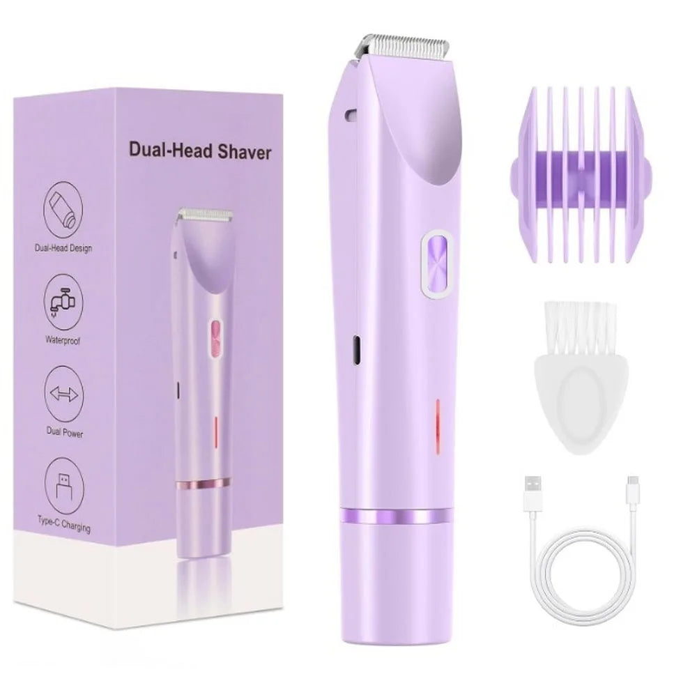 Hautfreundlicher Rasierer für Damen | 2-in-1 Elektrorasierer mit IPX7 Wasserdichtigkeit | Sanfte Haarentfernung für Beine und Bikinizonen