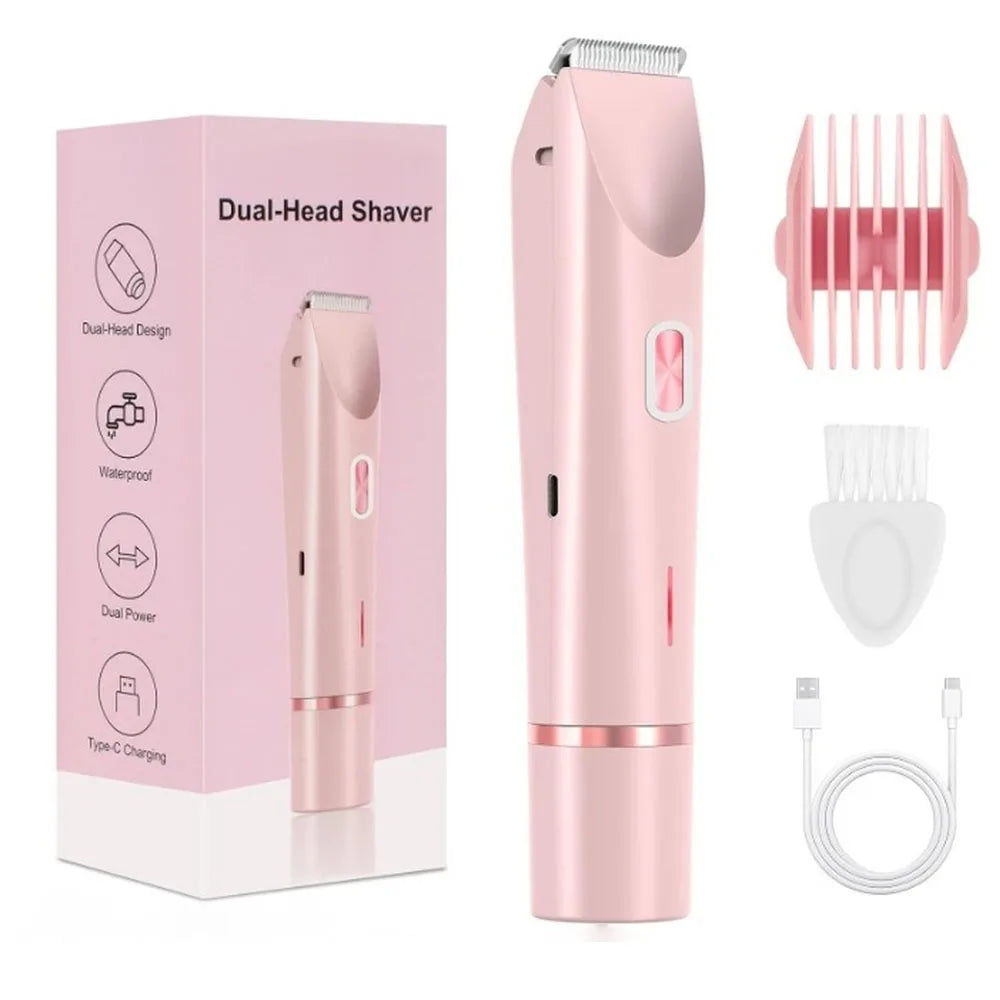 Hautfreundlicher Rasierer für Damen | 2-in-1 Elektrorasierer mit IPX7 Wasserdichtigkeit | Sanfte Haarentfernung für Beine und Bikinizonen