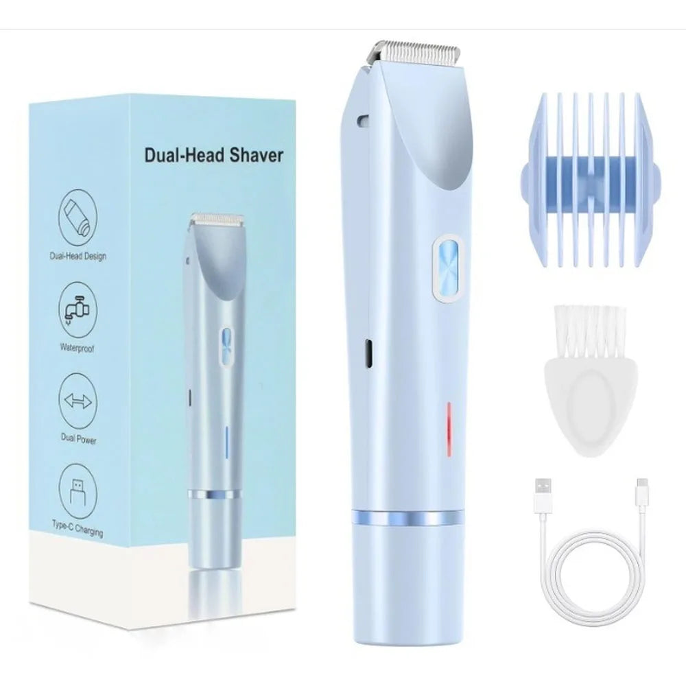 Hautfreundlicher Rasierer für Damen | 2-in-1 Elektrorasierer mit IPX7 Wasserdichtigkeit | Sanfte Haarentfernung für Beine und Bikinizonen