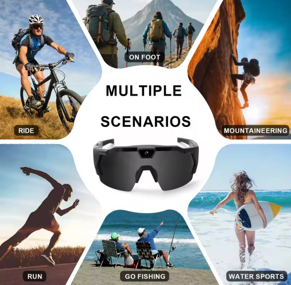Innovative Action Cam Sonnenbrille mit HD 1080P und Bildstabilisierung | Perfekt für Freihandaufnahmen und Abenteuer