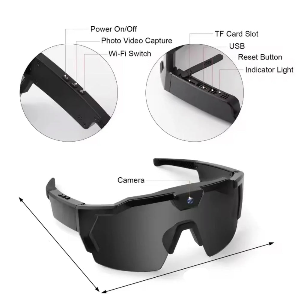Innovative Action Cam Sonnenbrille mit HD 1080P und Bildstabilisierung | Perfekt für Freihandaufnahmen und Abenteuer
