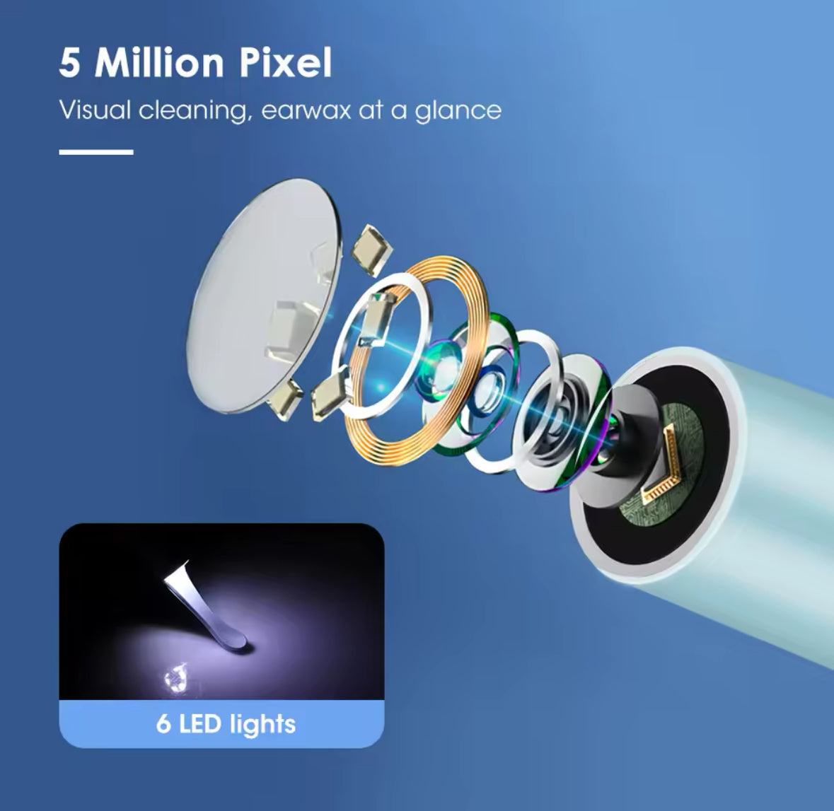 Innovatives Ohrenreinigungsset | Elektrisches Set mit HD Kamera & LED Beleuchtung | Präzise Reinigung für Sichere Anwendung 4