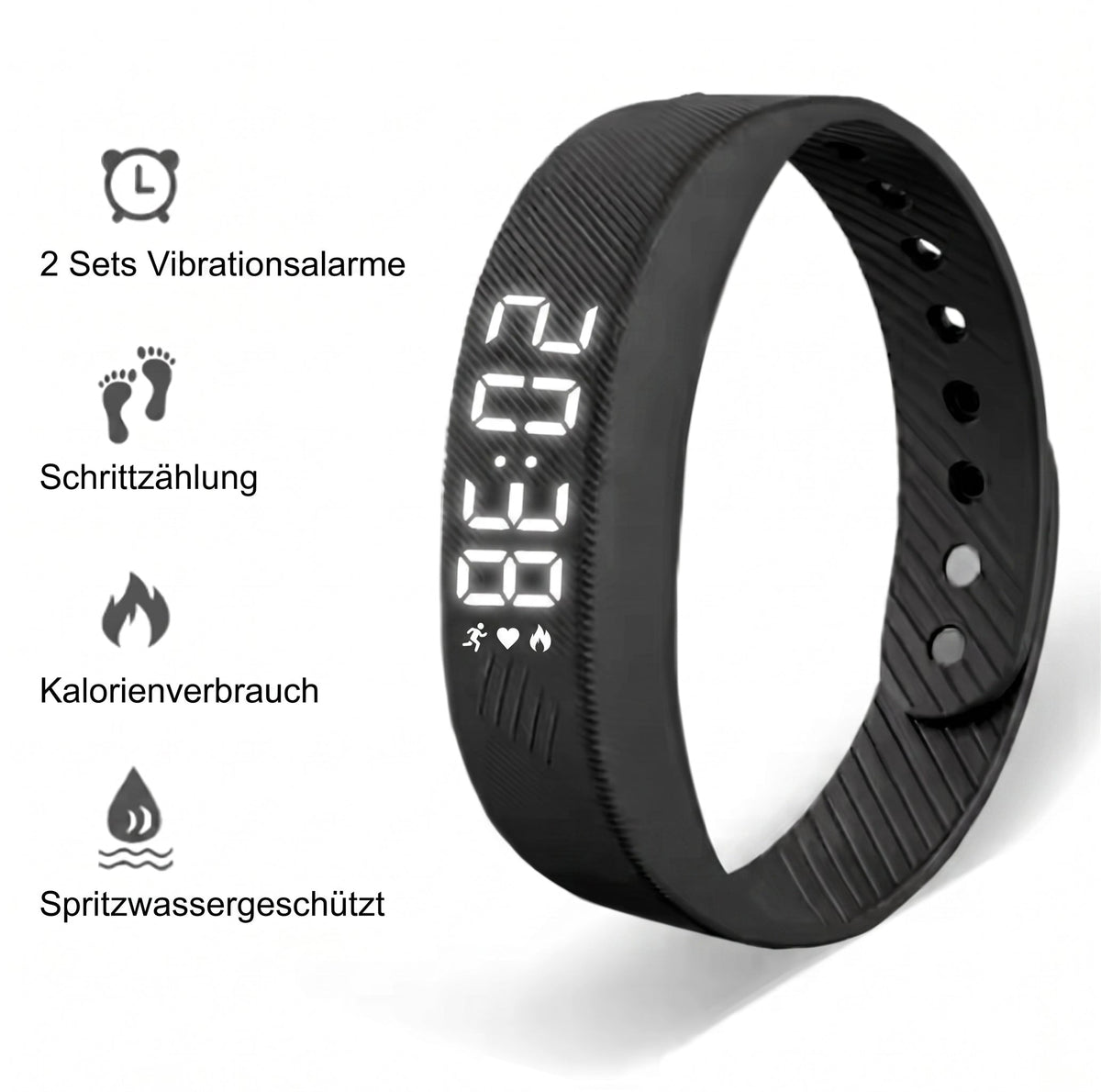 Intelligentes Fitness-Armband | Smart Tracking Vibrationswecker mit Gesundheitsüberwachung | Wasserdicht für Aktive Lebensweise 3