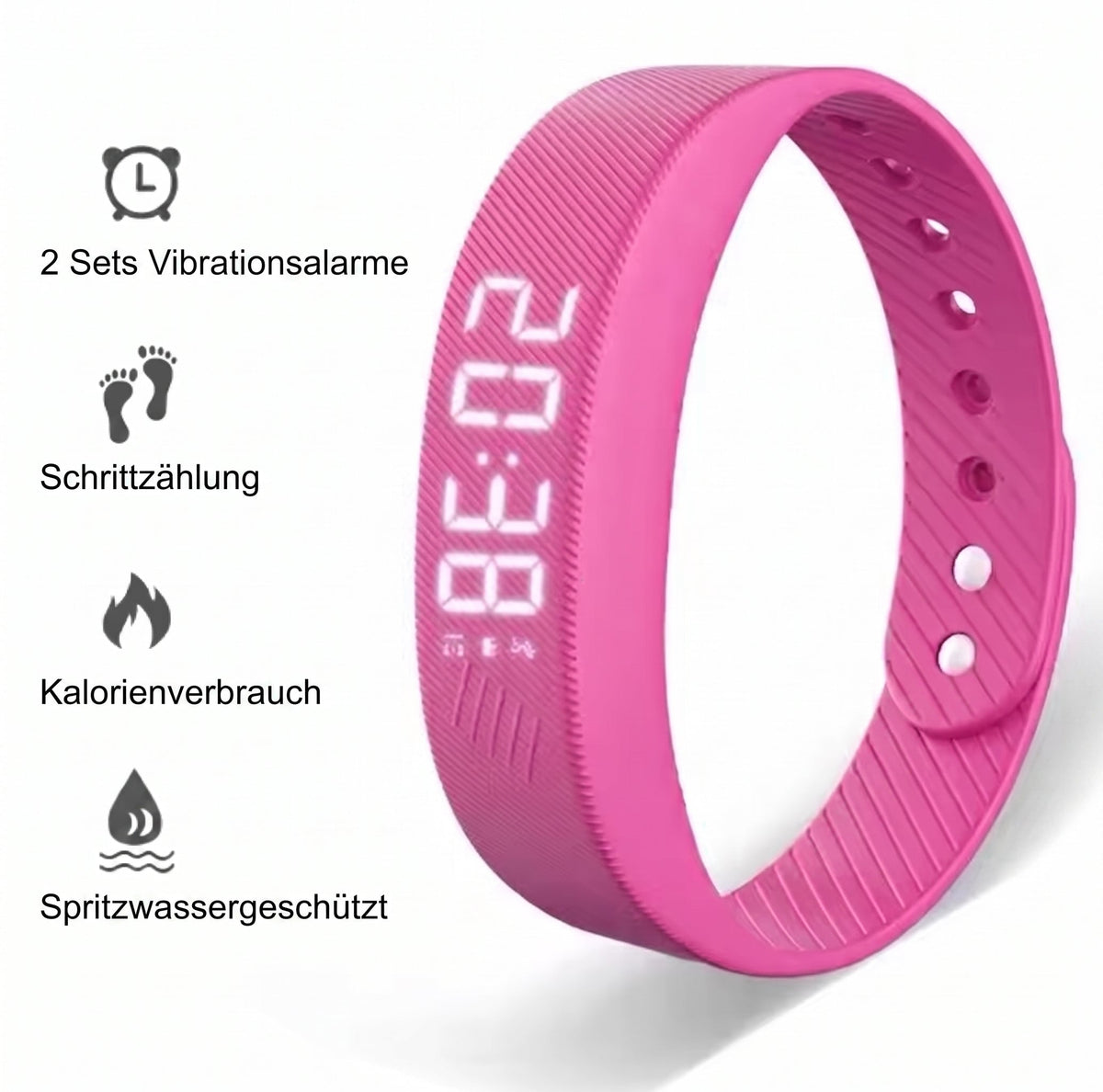 Intelligentes Fitness-Armband | Smart Tracking Vibrationswecker mit Gesundheitsüberwachung | Wasserdicht für Aktive Lebensweise 5