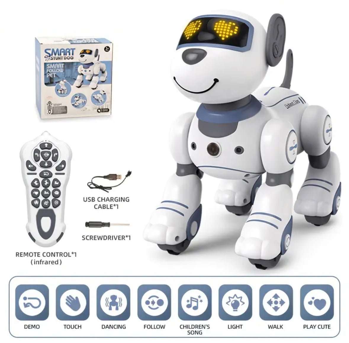 Interaktiver Haustier Roboter | Touch-gesteuertes Spielzeug mit Musik & Tanz | Unterhaltsamer Begleiter für Kinder und Erwachsene 0