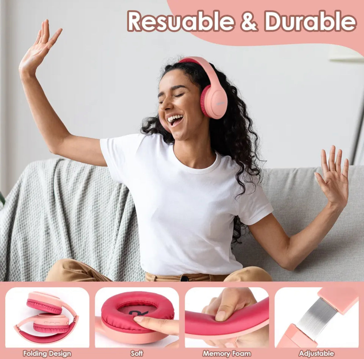 Kabellose Bluetooth Kopfhörer | Geräuschunterdrückung & Stereo Sound | Faltbar für 28 Stunden Hörgenuss 5