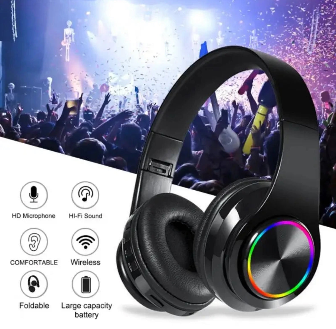 Kabellose Bluetooth Kopfhörer mit Geräuschunterdrückung | Faltbares Design für langen Musikgenuss 1
