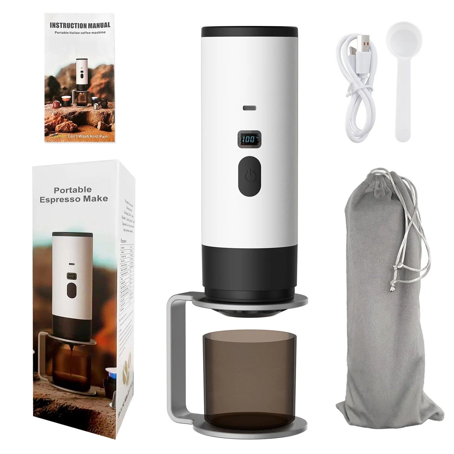 Tragbare 3-in-1 Kaffeemaschine mit 15 Bar Druck | Flexibles Brühsystem für Perfekten Espresso