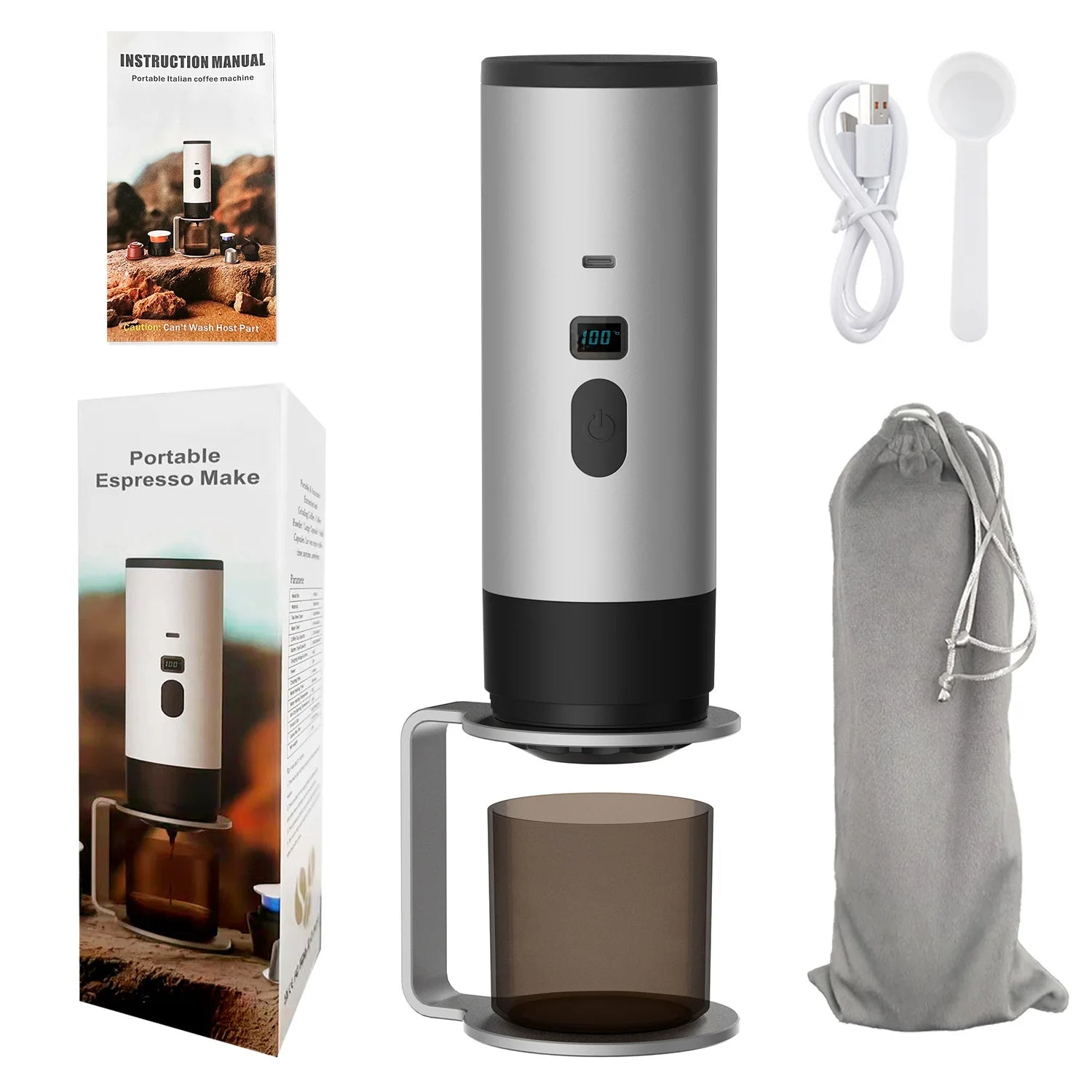 Tragbare 3-in-1 Kaffeemaschine mit 15 Bar Druck | Flexibles Brühsystem für Perfekten Espresso
