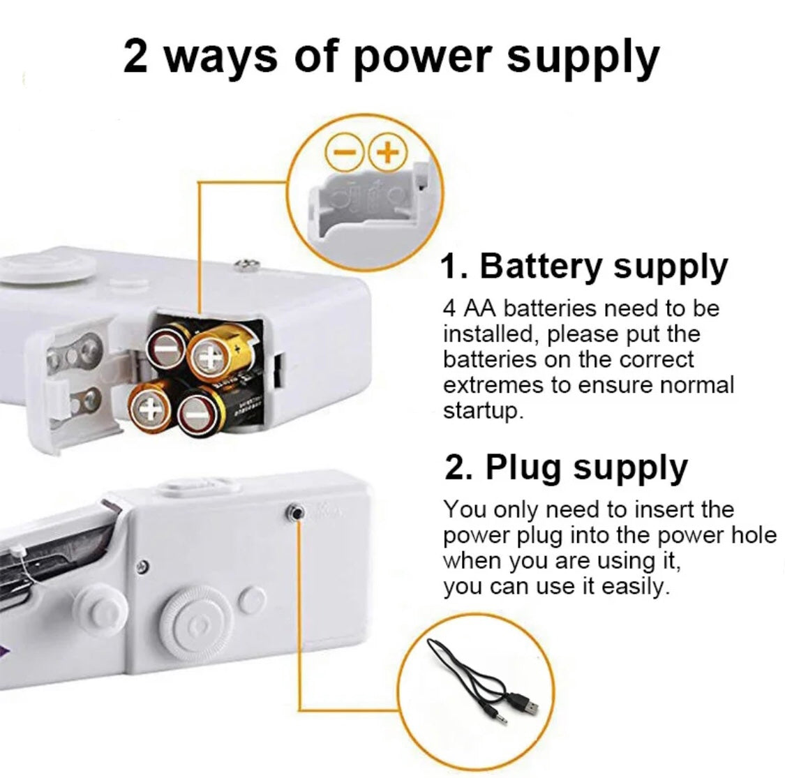 Kreativ Nähmaschine | Elektrische Hand Nähmaschine mit Akku-Betrieb | Ideal für Flicken und Designen 4