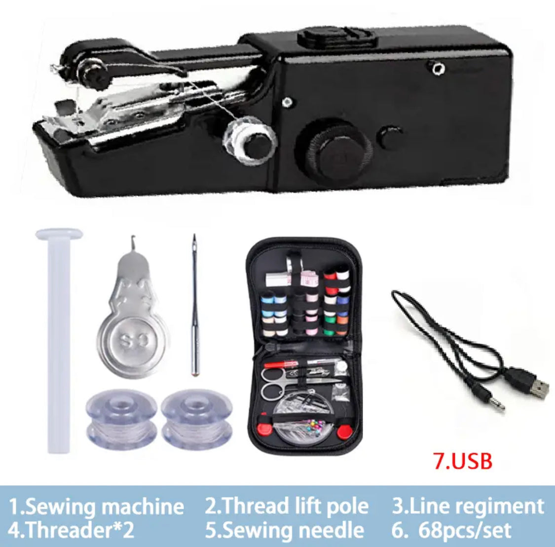 Kreativ Nähmaschine | Elektrische Hand Nähmaschine mit Akku-Betrieb | Ideal für Flicken und Designen 6
