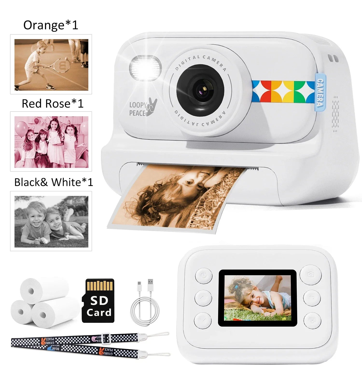 Kreative Sofortbildkamera für Kinder | Sofortbild Kamera mit 1080P HD & 15 Szenenfiltern | Perfektes Geschenk für Spass und Kreativität