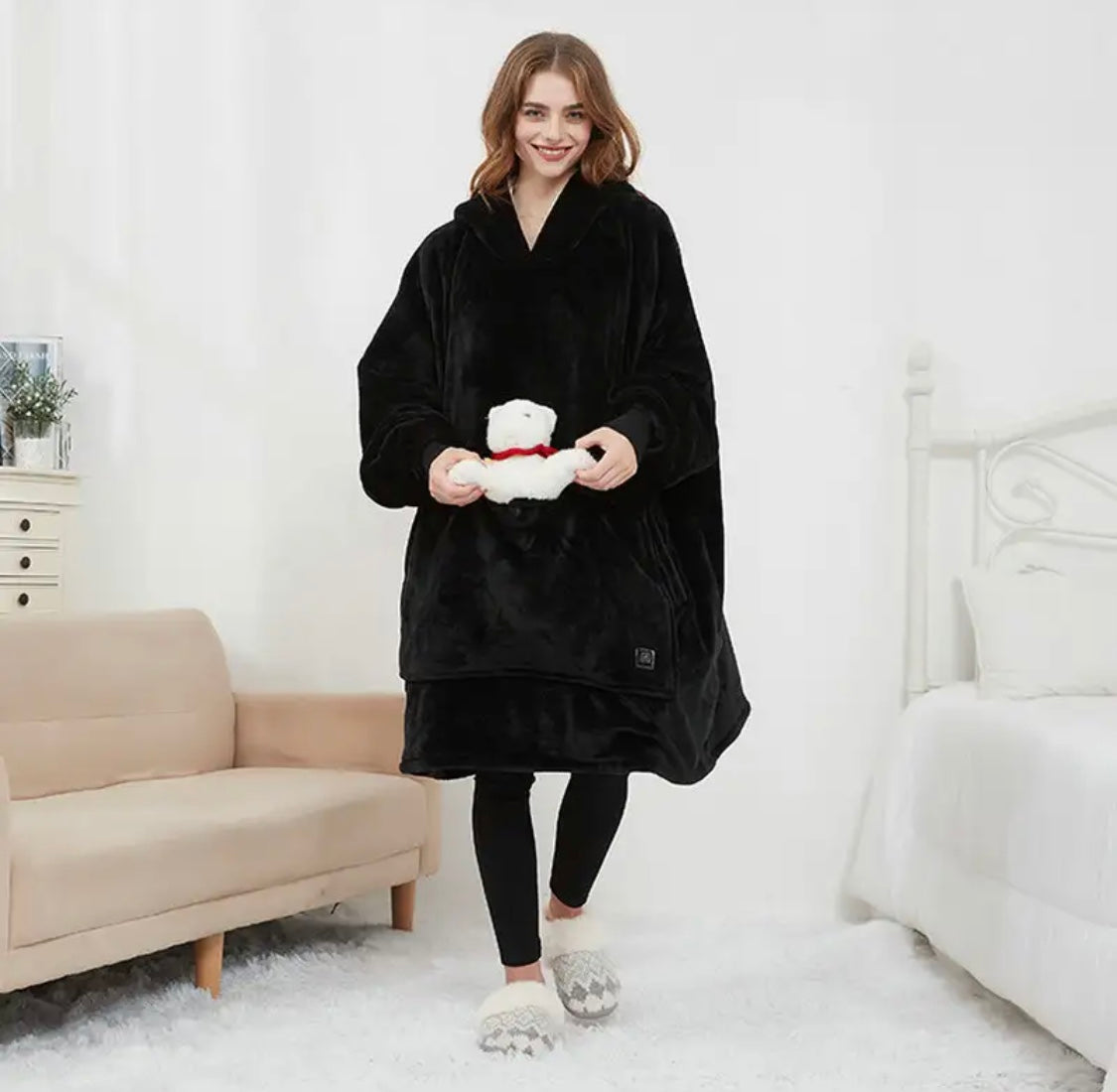 Kuschelpullover | Flauschiger Oversized Pullover mit 3 Wärmestufen | Bequeme Einheitsgröße für ultimativen Komfort