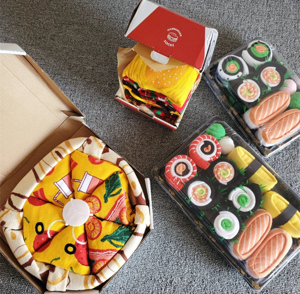 Lustige Socken mit Fast-Food Design aus Weichem Material | Einheitsgrösse für Spass und Komfort